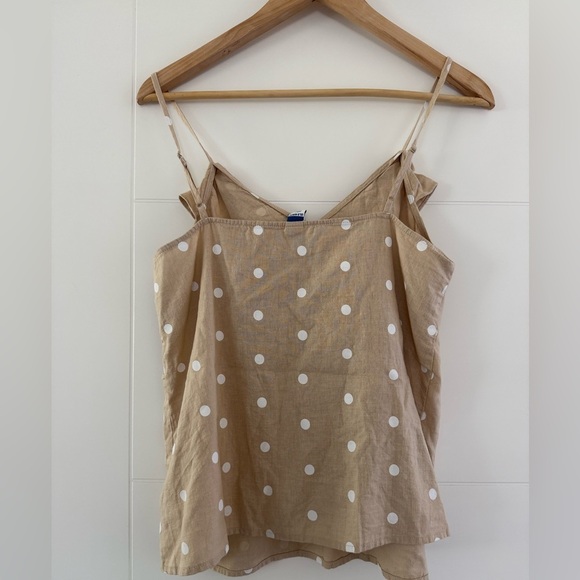 BNWT Old Navy Linen Blend Polka Dot Tank Top, size medium. - Picture 6 of 8